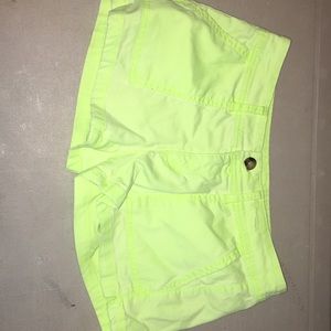 Bright green shorts